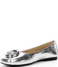 Michael Kors Milan Flex Leather Logo Ornament Ballet Flats