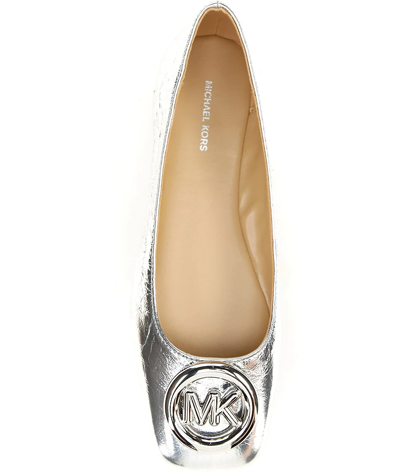 Michael Kors Milan Flex Leather Logo Ornament Ballet Flats