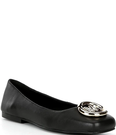 Michael Kors Milan Flex Leather Logo Ornament Ballet Flats