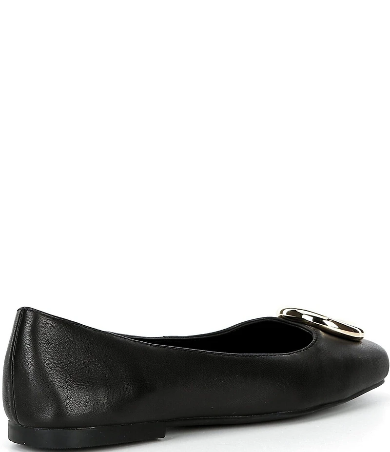 Michael Kors Milan Flex Leather Logo Ornament Ballet Flats