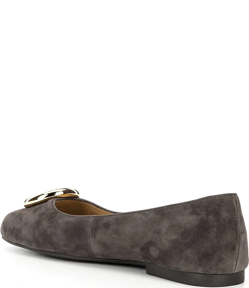 Michael Kors Milan Flex Suede Logo Ornament Ballet Flats