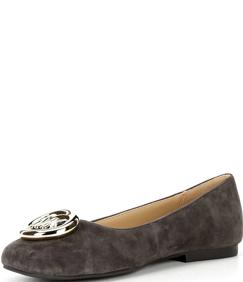 Michael Kors Milan Flex Suede Logo Ornament Ballet Flats