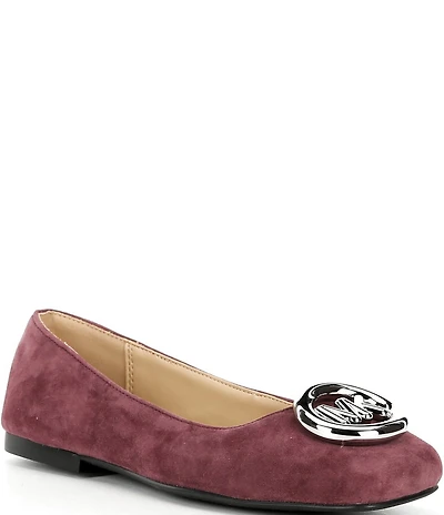 Michael Kors Milan Flex Suede Logo Ornament Ballet Flats