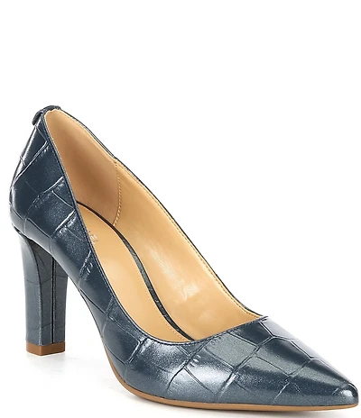 Michael Kors Milly Flex Crocodile Embossed Patent Leather Pumps