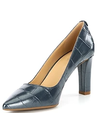 Michael Kors Milly Flex Crocodile Embossed Patent Leather Pumps