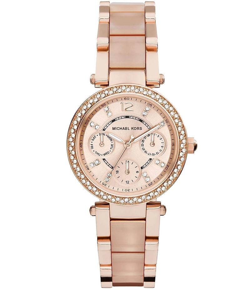 Michael Kors Mini Parker Multifunction Blush Stainless Steel Watch