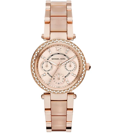 Michael Kors Mini Parker Multifunction Blush Stainless Steel Watch