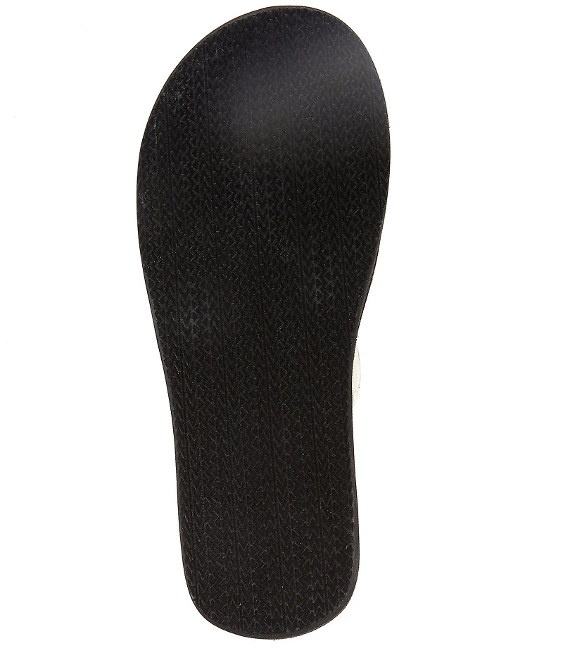 Michael Kors MK Signature Logo Charm Glitter Slide Sandals