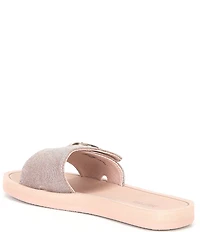 Michael Kors MK Signature Logo Charm Glitter Slide Sandals