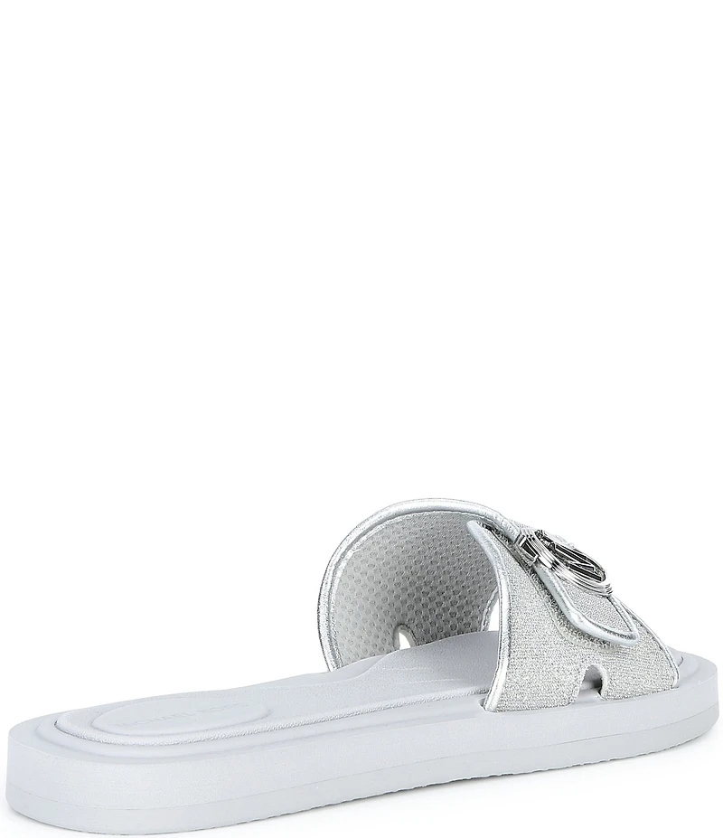 Michael Kors MK Logo Glitter Slide Sandals