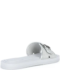 Michael Kors MK Logo Glitter Slide Sandals