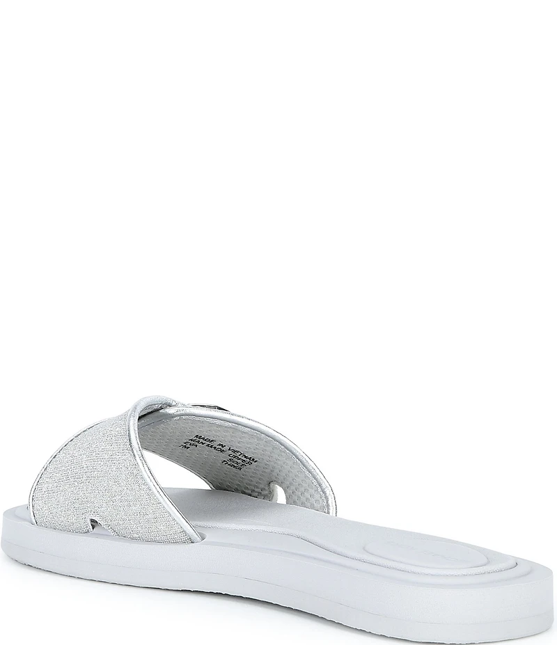 Michael Kors MK Logo Glitter Slide Sandals