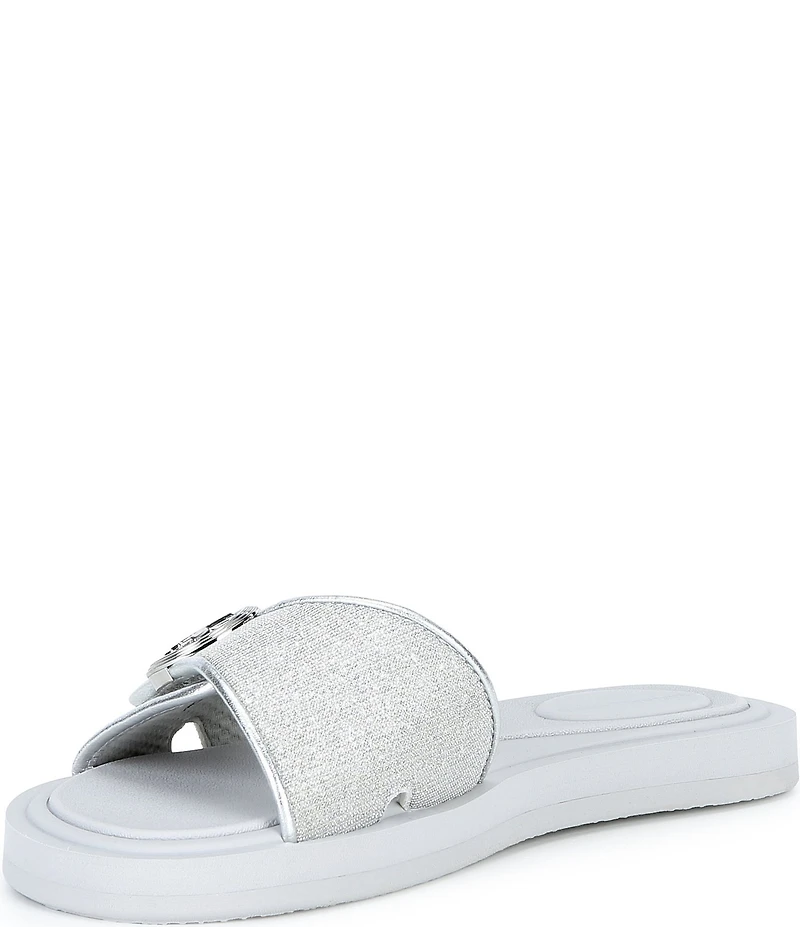 Michael Kors MK Logo Glitter Slide Sandals