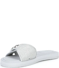 Michael Kors MK Logo Glitter Slide Sandals