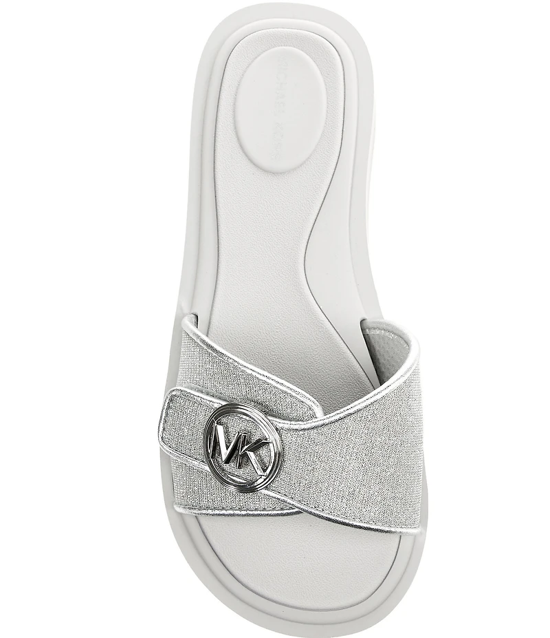 Michael Kors MK Logo Glitter Slide Sandals