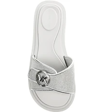 Michael Kors MK Logo Glitter Slide Sandals