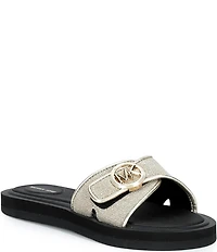Michael Kors MK Logo Glitter Slide Sandals