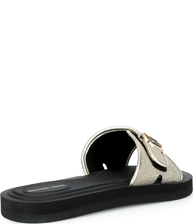 Michael Kors MK Logo Glitter Slide Sandals