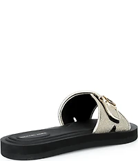 Michael Kors MK Logo Glitter Slide Sandals