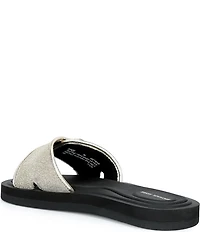 Michael Kors MK Logo Glitter Slide Sandals