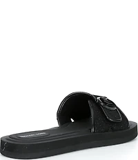 Michael Kors MK Logo Glitter Slide Sandals