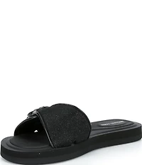Michael Kors MK Logo Glitter Slide Sandals