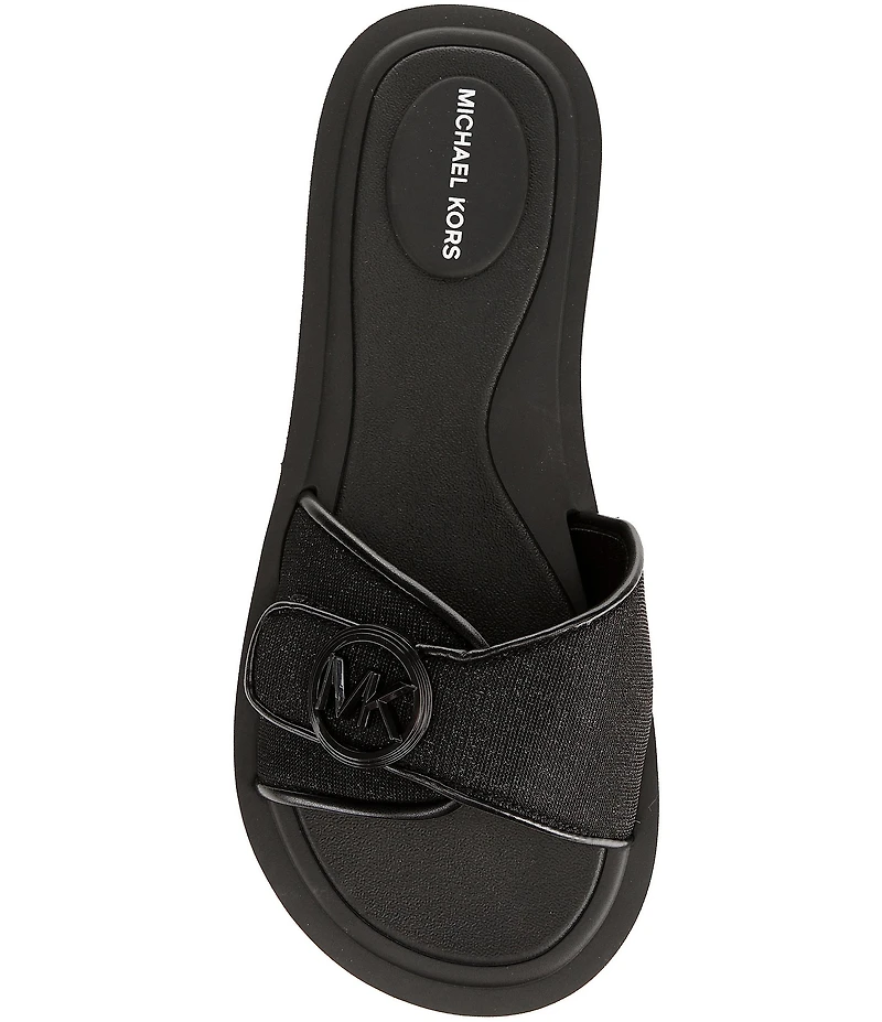 Michael Kors MK Logo Glitter Slide Sandals