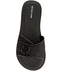 Michael Kors MK Logo Glitter Slide Sandals