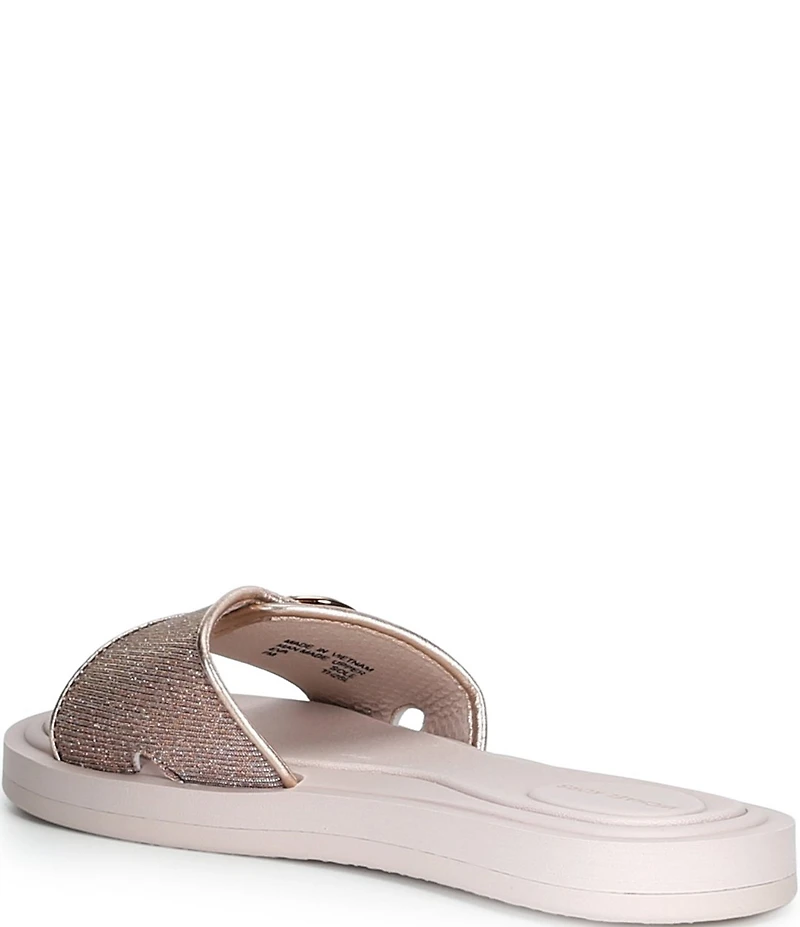 Michael Kors MK Logo Glitter Slide Sandals