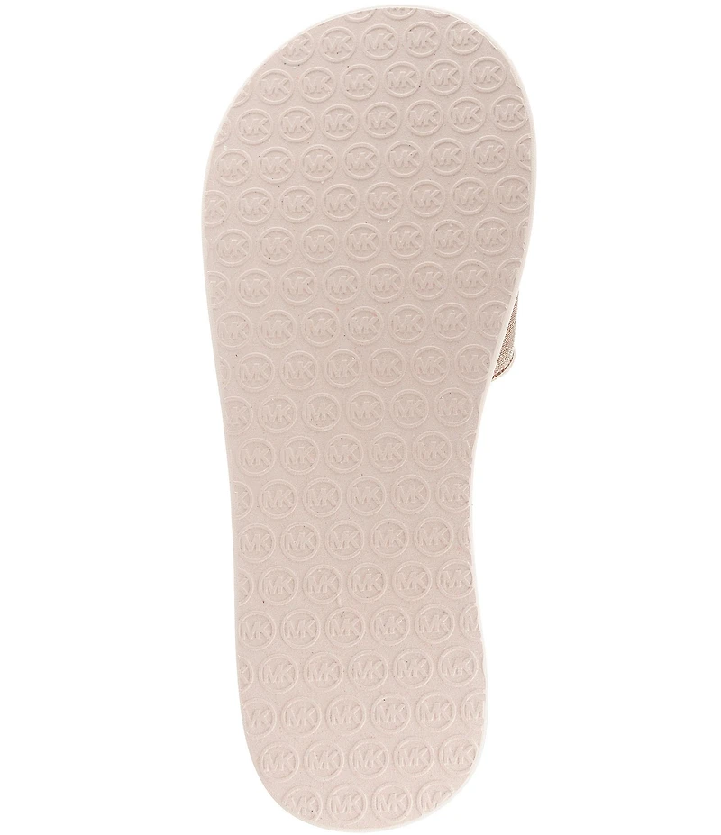 Michael Kors MK Logo Glitter Slide Sandals