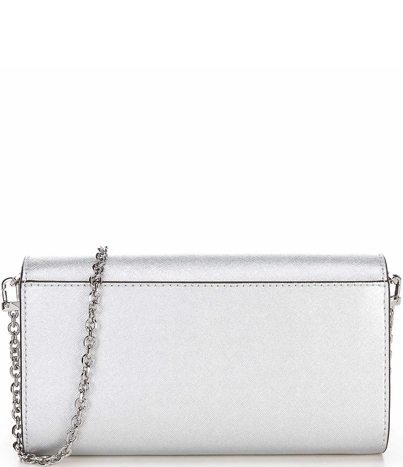Michael Kors Mona Large Metallic Leather Clutch