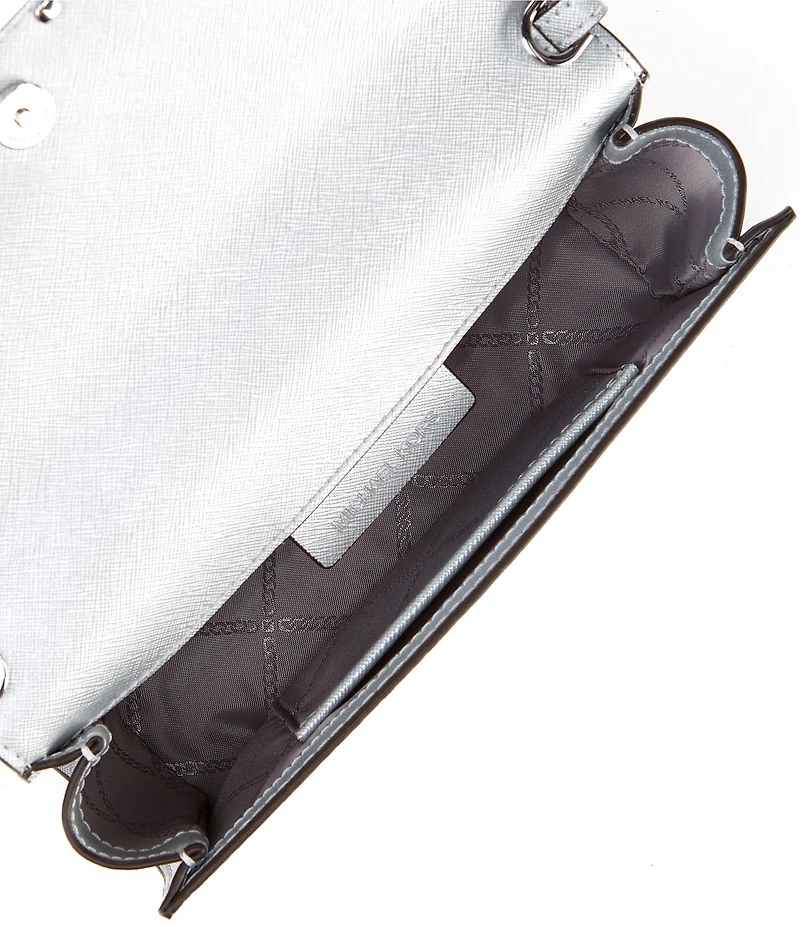 Michael Kors Mona Large Metallic Leather Clutch