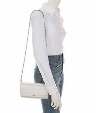 Michael Kors Mona Large Metallic Leather Clutch