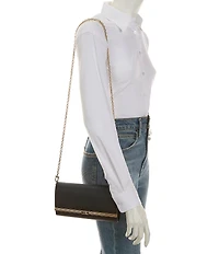 Michael Kors Mona Large Metallic Leather Clutch
