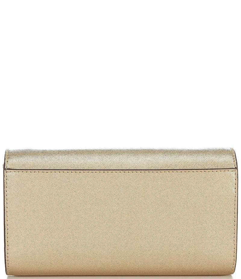 Michael Kors Mona Large Metallic Leather Clutch