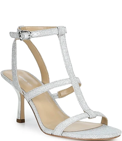 Michael Kors Nara Glitter Fabric High Heel Dress Sandals