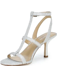 Michael Kors Nara Glitter Fabric High Heel Dress Sandals