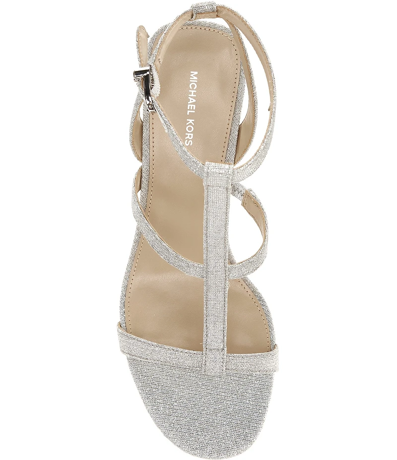 Michael Kors Nara Glitter Fabric High Heel Dress Sandals