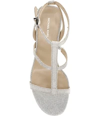 Michael Kors Nara Glitter Fabric High Heel Dress Sandals
