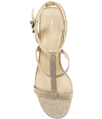 Michael Kors Nara Glitter Fabric High Heel Dress Sandals