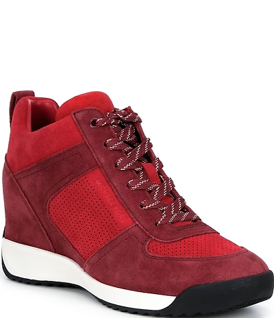 Michael Kors Nikko Trainer Suede Hidden Wedge Sneakers