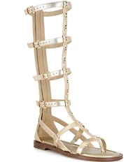 Michael Kors Noa Metallic Leather Studded High Gladiator Sandals