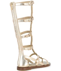 Michael Kors Noa Metallic Leather Studded High Gladiator Sandals