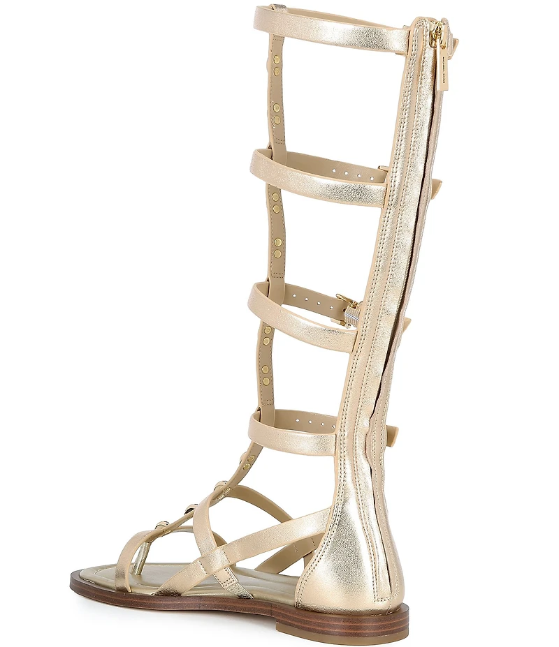 Michael Kors Noa Metallic Leather Studded High Gladiator Sandals