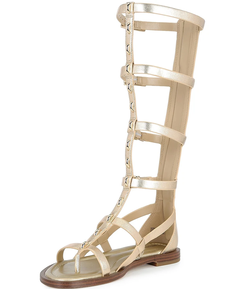 Michael Kors Noa Metallic Leather Studded High Gladiator Sandals