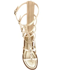 Michael Kors Noa Metallic Leather Studded High Gladiator Sandals