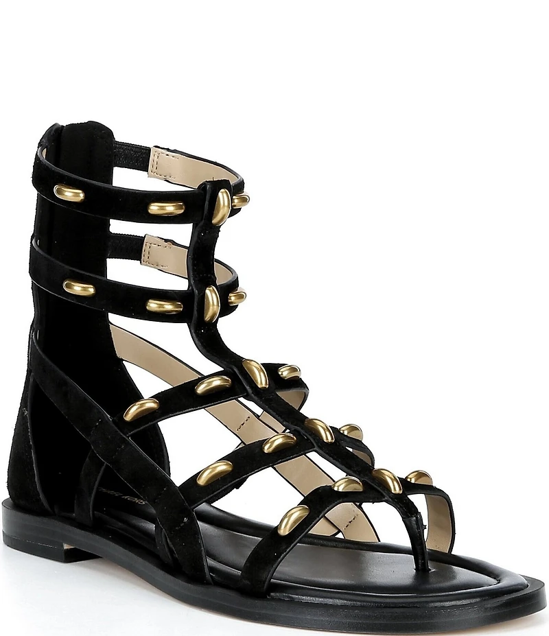 Michael Kors Noa Suede Studded Gladiator Flat Sandals