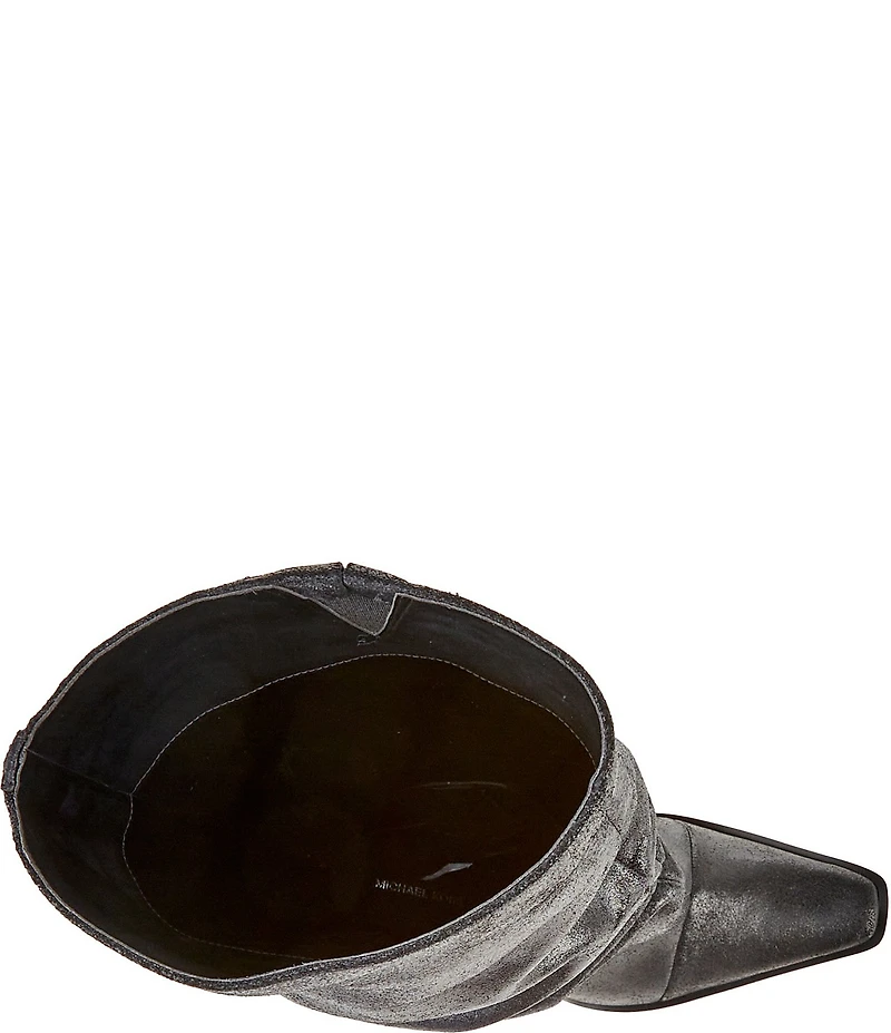 Michael Kors Noemie Distressed Leather Knee High Boots