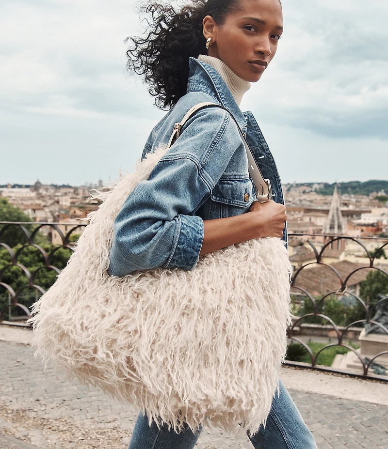 Michael Kors Nolita Large Shearling Shoulder Bag