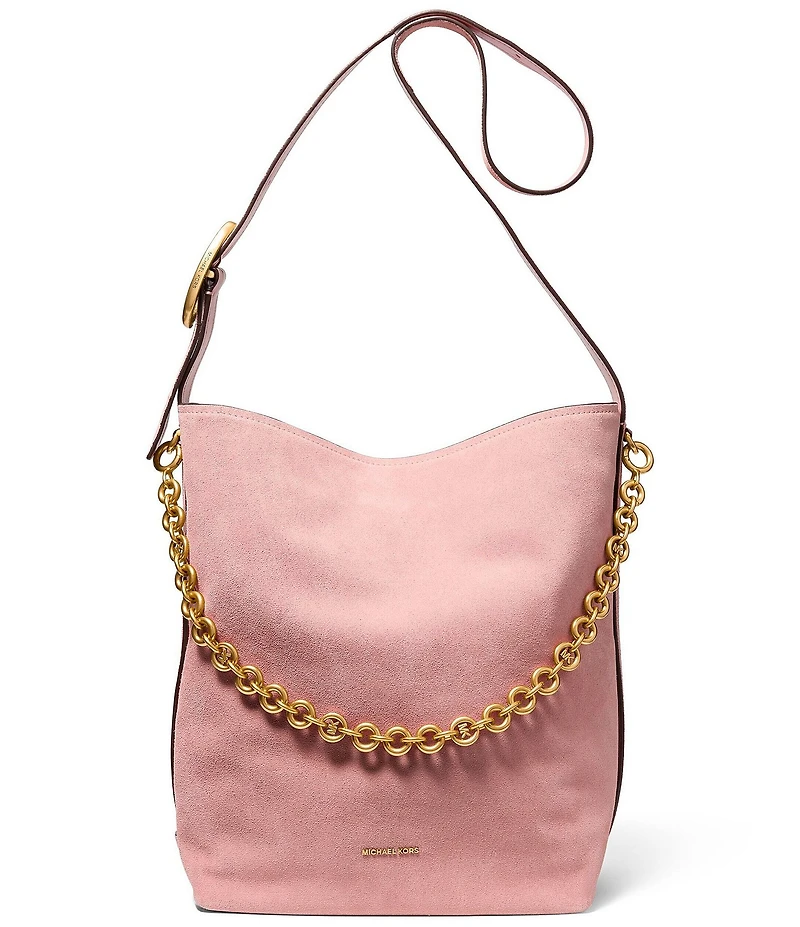 Michael Kors Nolita Large Suede Bucket Chain Shoulder Bag